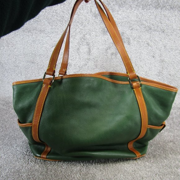 Dooney And Bourke Tote Bag Green Florentine Vachetta Leather Large - Picture 4 of 11